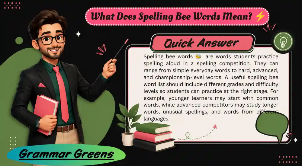 What Does Spelling Bee Words Mean